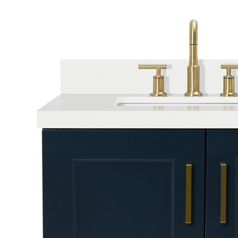 43 IN.  Single Bathroom Vanity, Midnight Blue, Rectangular, Left 