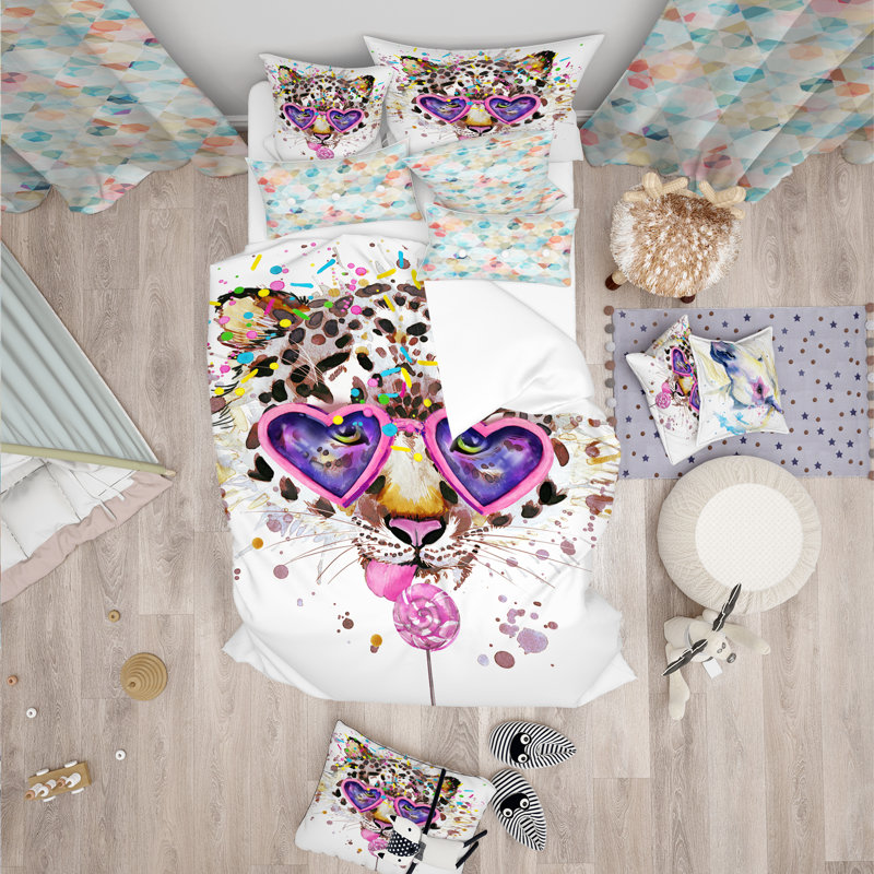 Ensemble de housse de couette tropical, Housse de couette double / grand et 2 taies