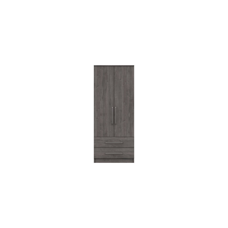 Bushnell 2 Door Manufactured Wood Wardrobe, Dark Grey