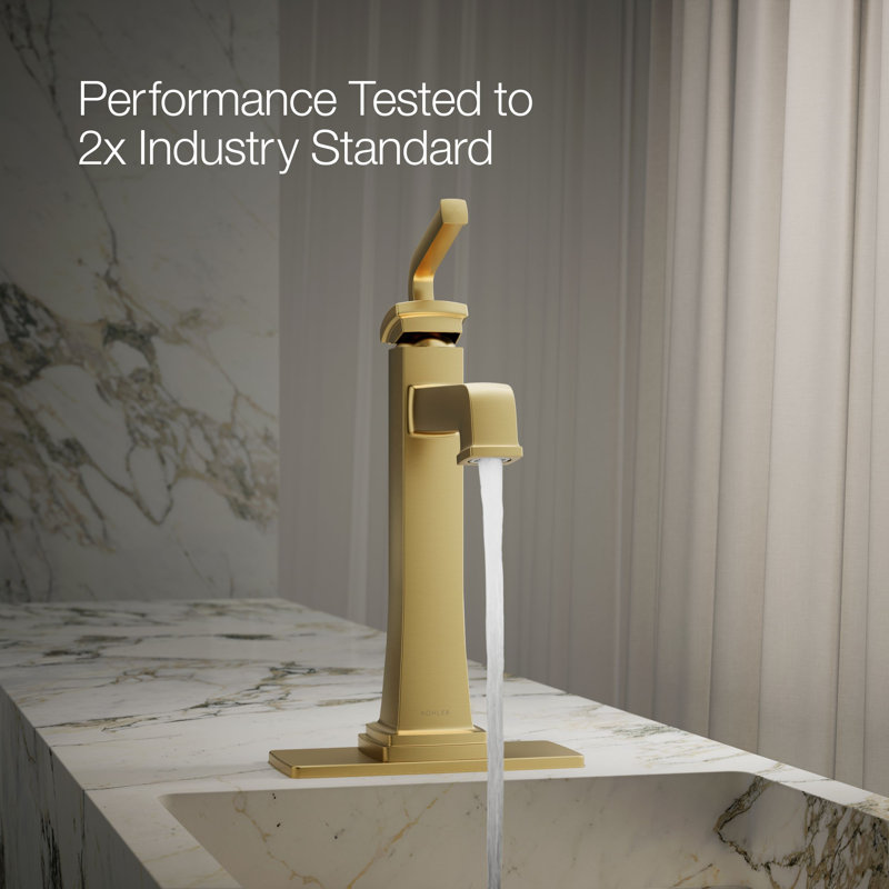 Riff Tall Single-Handle Bathroom Sink Faucet 1.2 GPM, Vibrant Brushed Moderne Brass, 1.2 GPM