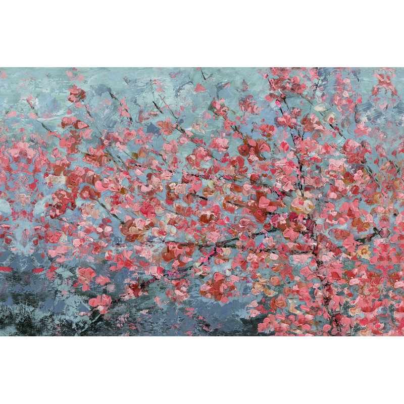 Pink Tree Blossoms - Wrapped Canvas Painting, 61cm H x 91cm W x 3.8cm D