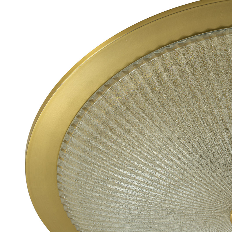 Plafonnier encastré 4 lumières en verre texturé