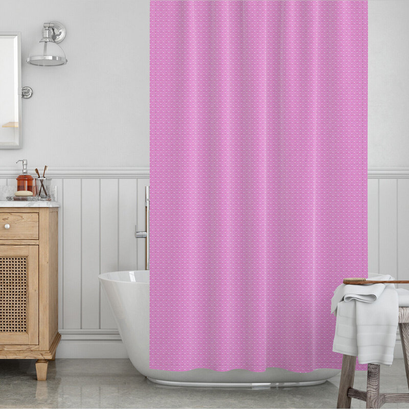 Matilyn Polyester Shower Curtain, Pink
