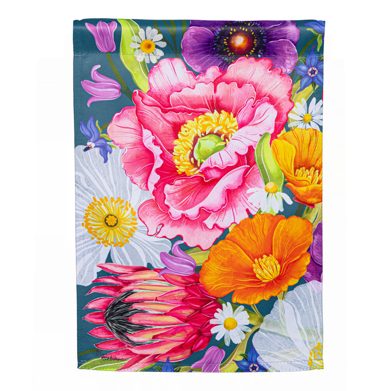 Drapeau de jardin en suède Bold Flowers