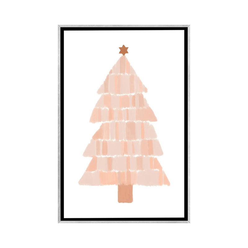 "Arbre de Noël" par Orara studio, reproduction d’art, Pas de tapis, Toile avec cadre argenté, H 48 po x l 32 po x P 1,5 po