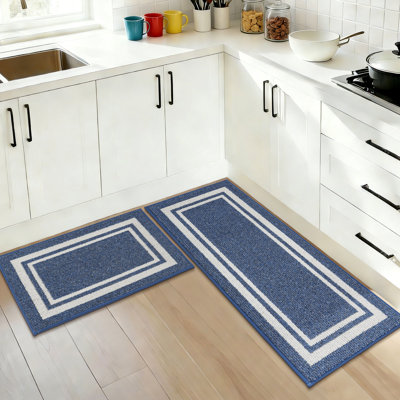 Tapis de cuisine Caylon avec envers antidérapant, tapis de cuisine 2 pièces super absorbants et lavables à la machine - Tapis résistant à la saleté pour la cuisine, la salle de lavage et l'entrée