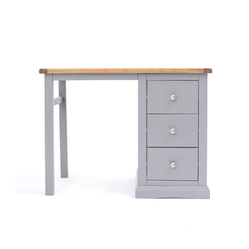 Miesville Writing Desk, Grey/Chrome