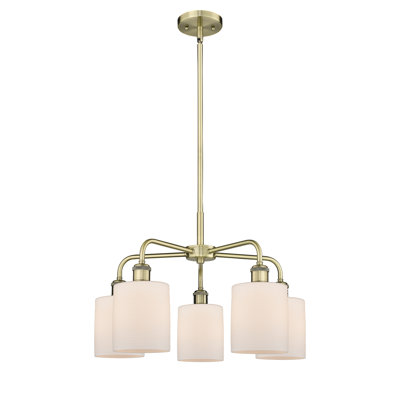 Lustre tambour 5 lumières en acier à intensité variable Dublin