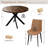 43.5 Inch Round Dining Table Set For 4, 5-Piece Wooden Table With Metal Leg Dining Chairs, Mid Century Modern Small Coffee Set For Dining Room Kitchen Apartment-539503439-539503433
