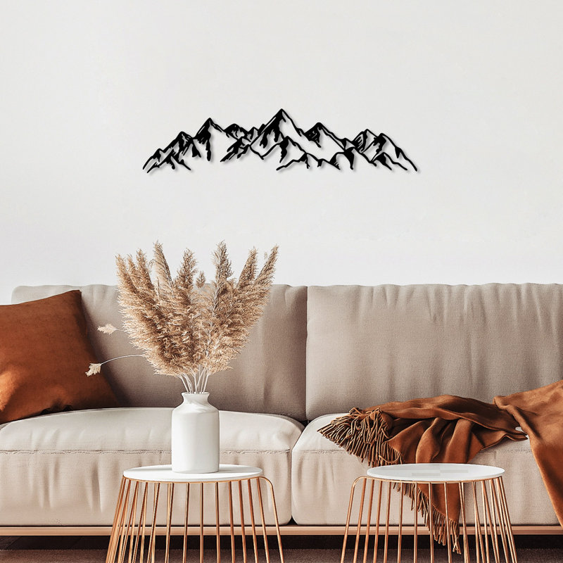 Accessoire mural élégant en métal noir élégant, 24,4 po x 5,5 po | Fabrication 100% métal, épaisseur: 0,06 po | Conception murale facile pour une décoration intérieure élégante | Léger à 0,37 lb, parfait pour toute pièce