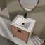 Meuble-lavabo moderne avec lavabo supérieur simple et 2 portes à fermeture douce