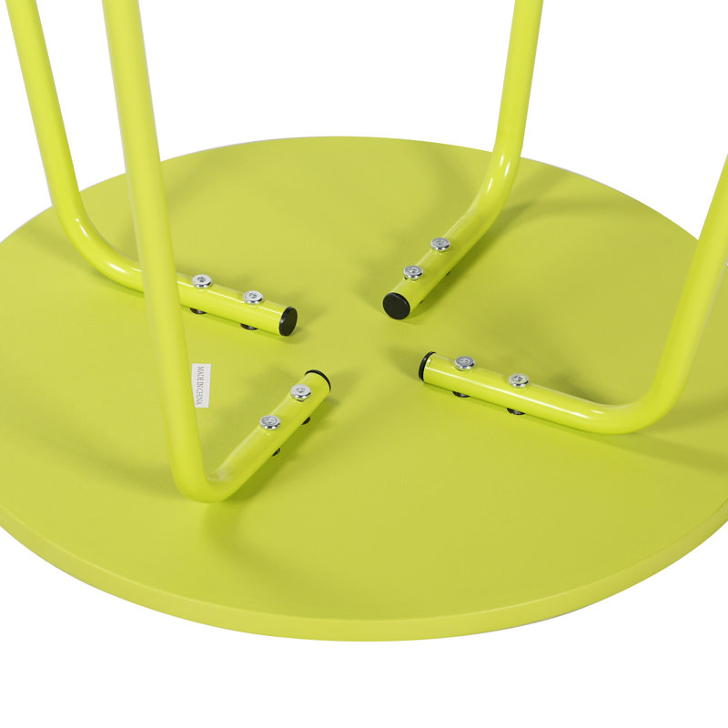 Ensemble de tables de bout Jasenski, Plateau vert / base verte
