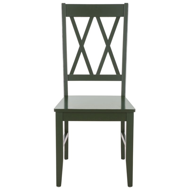 Yelena Double X-Back Side Chair, Dark Green