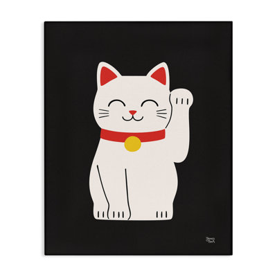 Maneki Neko Lucky Cat Canvas Wall Art by Jessica Beck