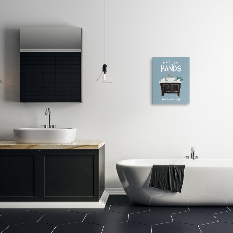 Lavez vos mains sur une toile, conception de JJ Design House LLC, H 20 po x l 16 po