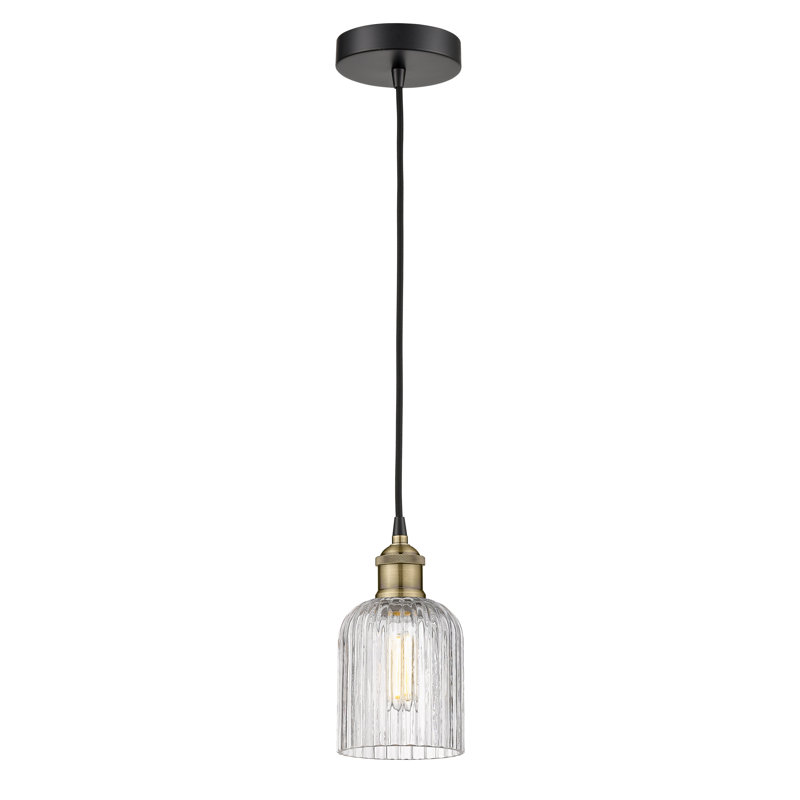 Luminaire suspendu 5 po Edison Addeline, Laiton antique noir, Clair