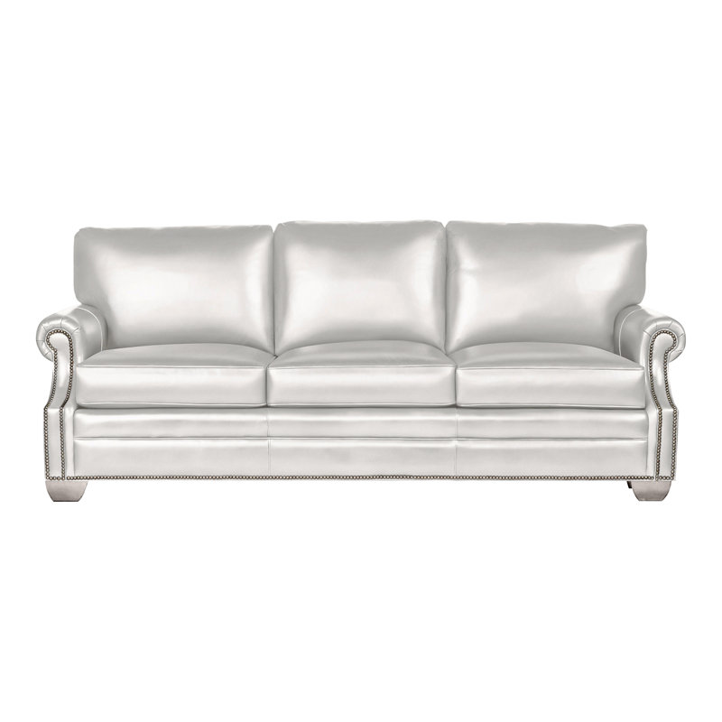 Gutherly Sleeper Sofa, Dove Gray, Zola Moon Dance Genuine Leather, Yes