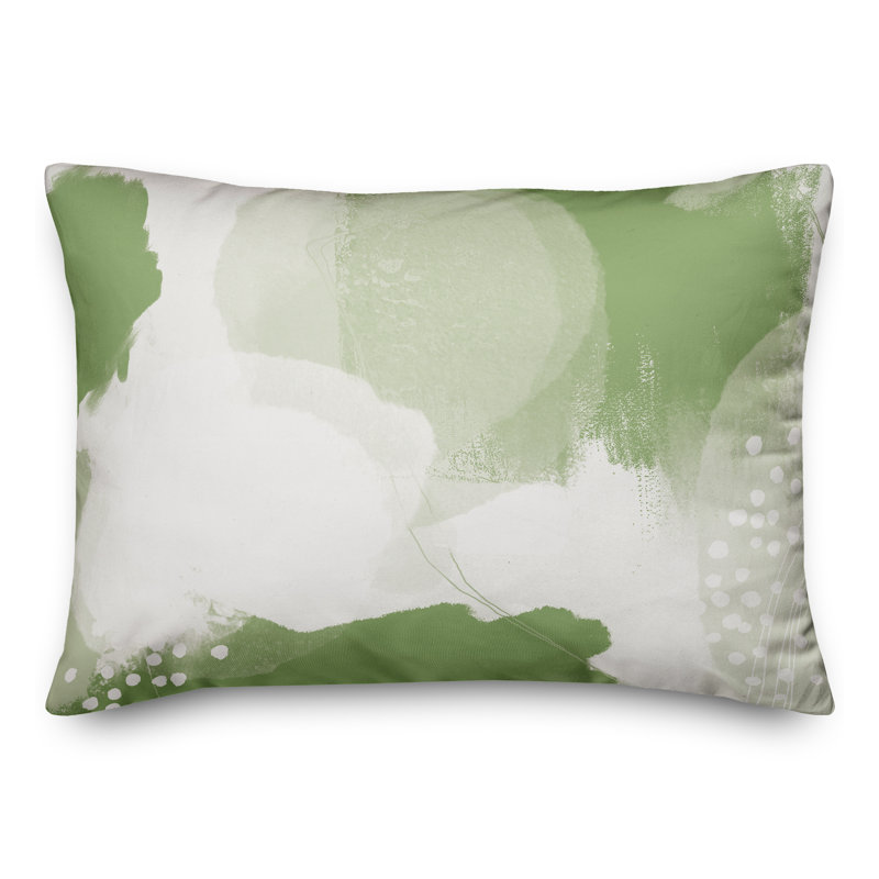Coussin lombaire intérieur / extérieur abstrait, Vert