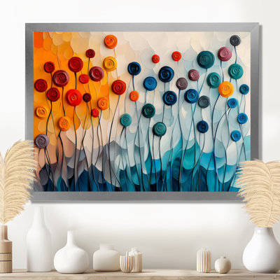 «Fantasy Field of Ranunculus Flowers IV», art mural sur toile Renoncule