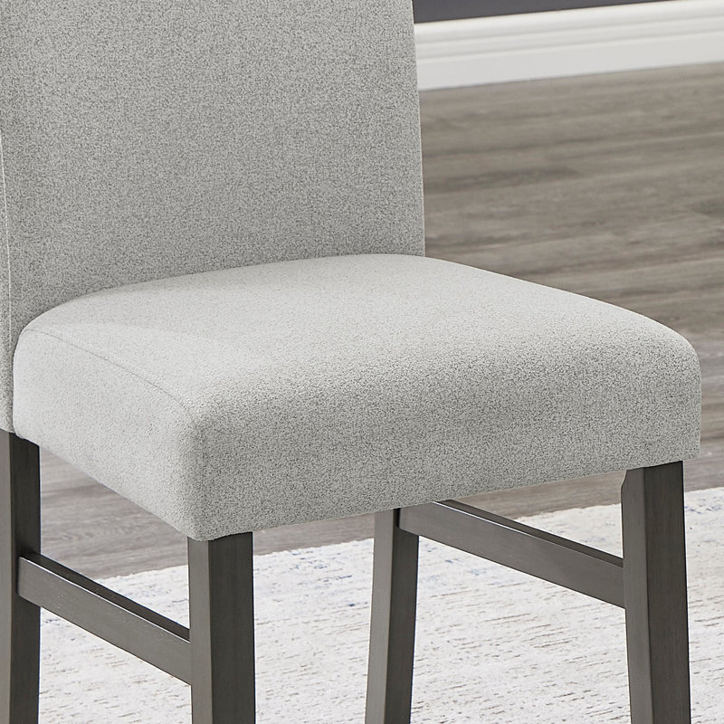 Ensemble de 2 chaises d'appoint Parsons en tissu gris clair avec pieds en bois gris Luna