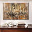Ensemble 3 pièces de lustre en cristal sophistiqué sur toile-2115618434
