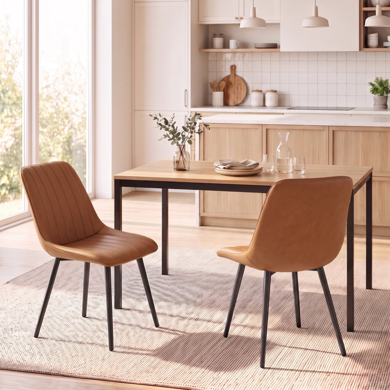 Upholstered Dining Chair, Brown, Brown, Brown