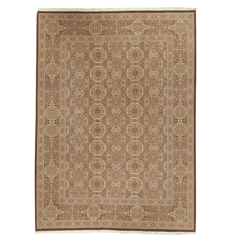 Hand Knotted Wool Area Rug in Red