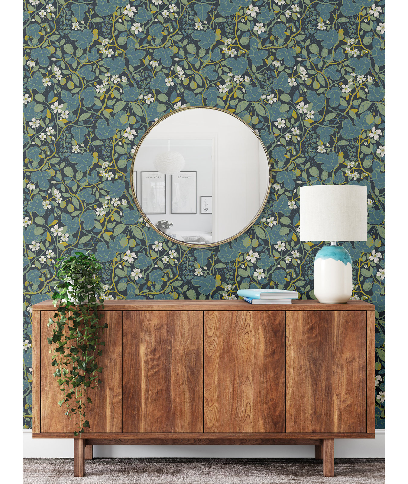 Wesler Floral Wallpaper, Blue