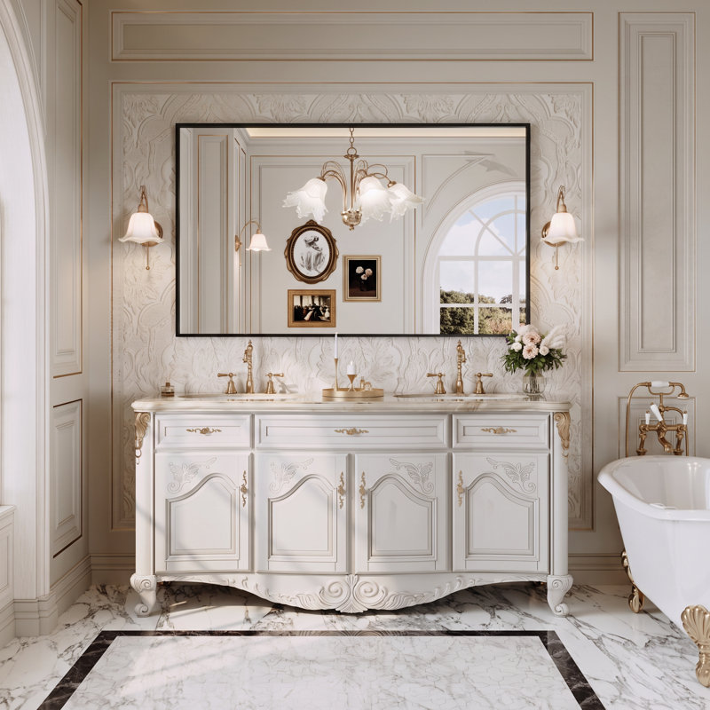 Miroir mural de salle de bain Lunara, 60 po x 36 po