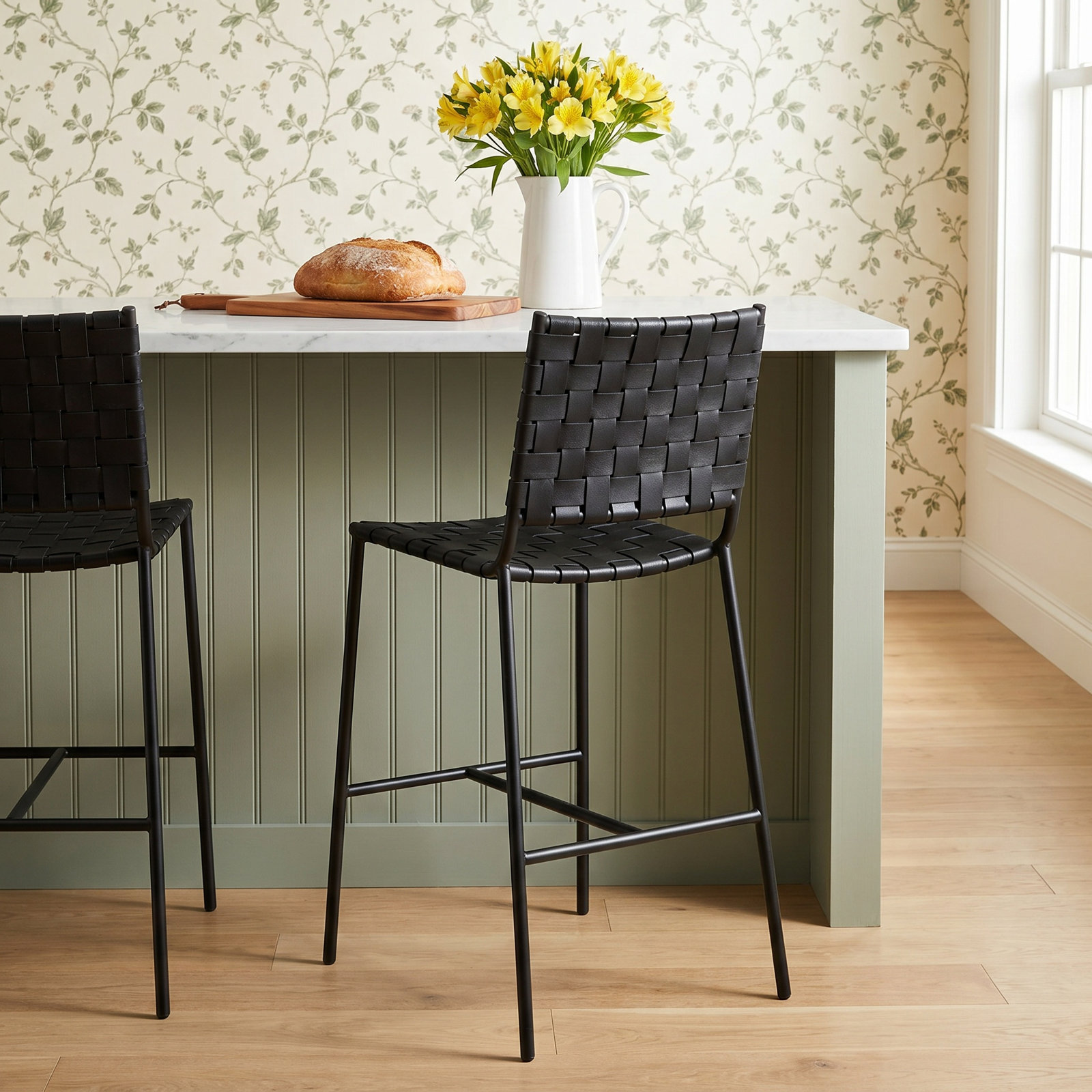 Cass 26" Bar Stool, Black, Black