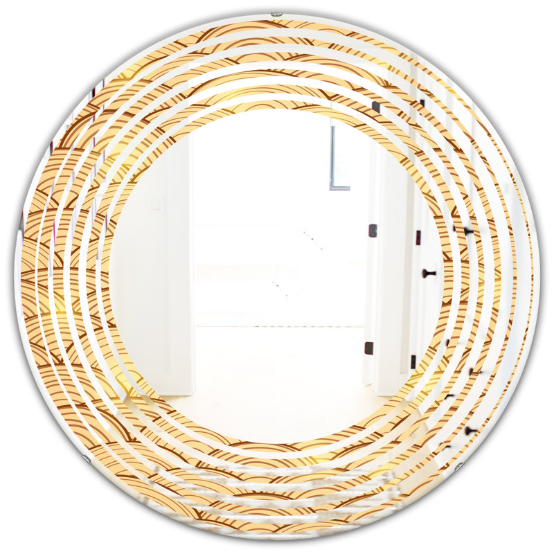 Miroir d'appoint mural Wave Americana, H 31,5 po x l 31,5 po, Vague de nuages dans le ciel éclectique