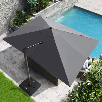 10 X 13 Ft Patio Cantilever Umbrella with Weighted Base