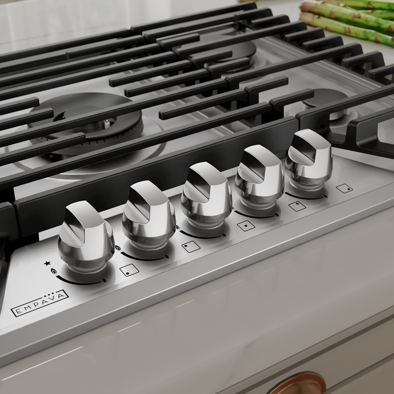Empava 30" Recessed Gas Stove Cooktop, with 5 Italy SABAF Sealed Burner, NG/LPG Convertible, in Stainless Steel 