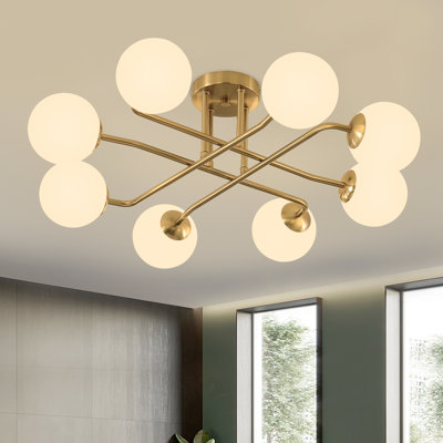 Plafonnier semi-encastré 8 lumières Spoutnik