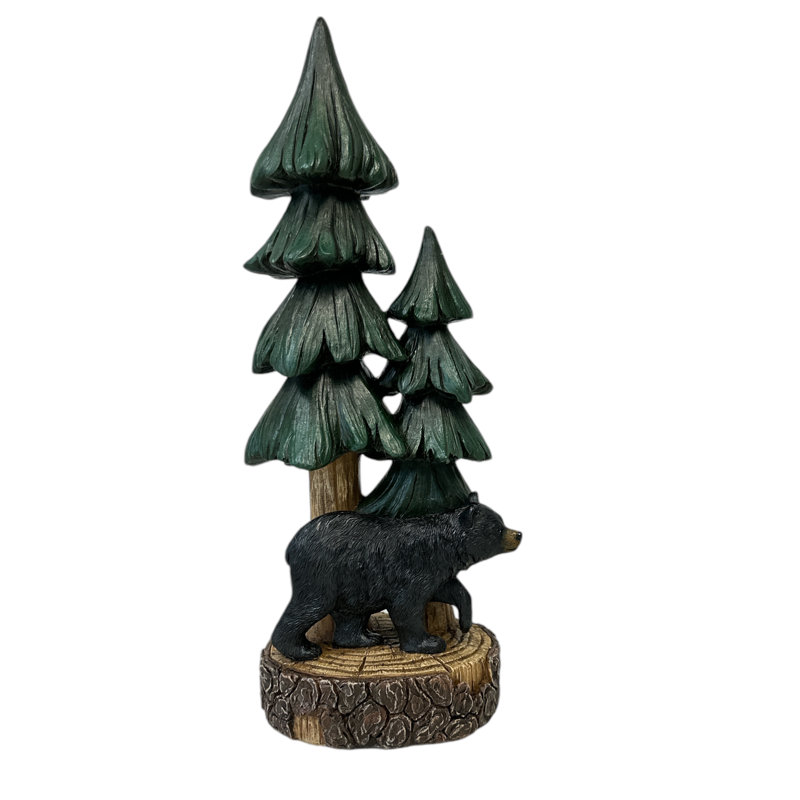 Bear and Tree Rustic Woodland Decorative Figurine Home Accent
