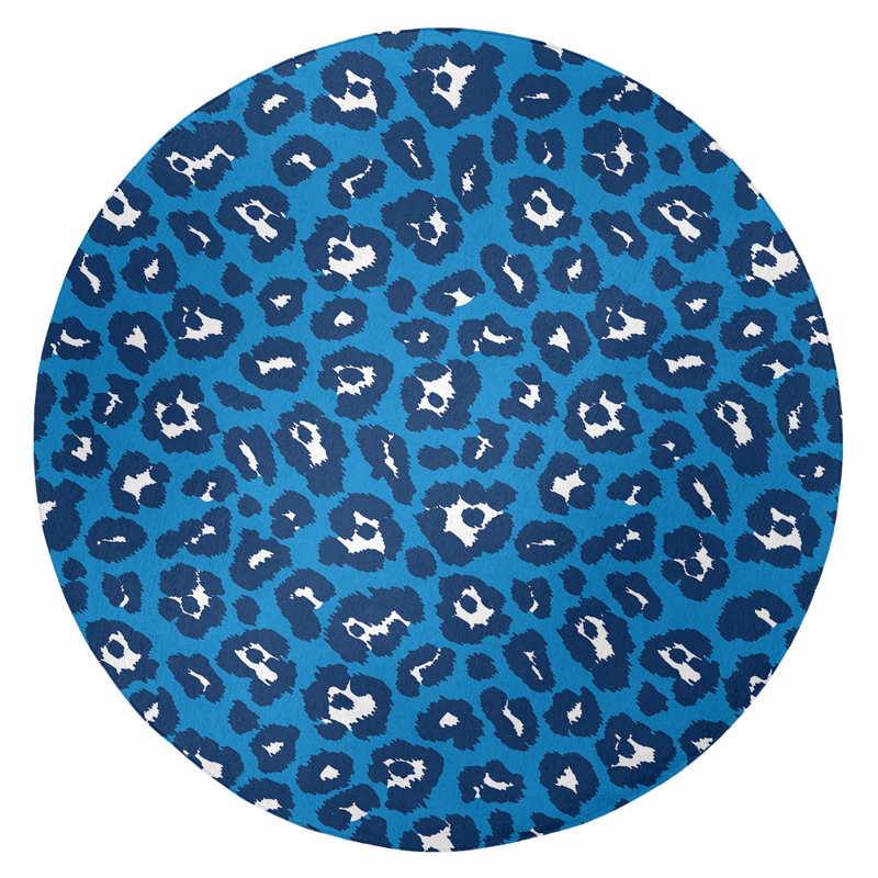 Animal Print Indoor Rug, Round 5'