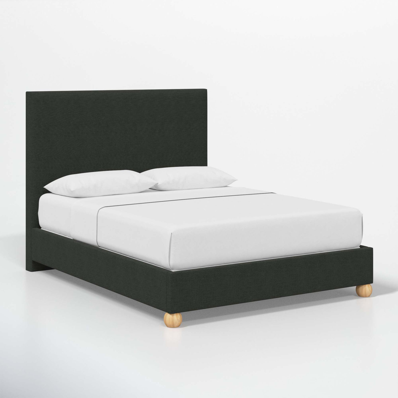Benita Upholstered Bed, California King, Linen Black Linen