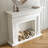White Solid Wood Freestanding Fireplace