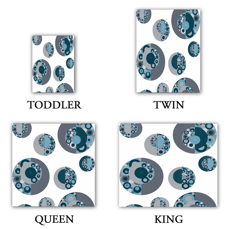 Ensemble de housse de couette circle around, 1 housse de couette grand + 2 taies standards
