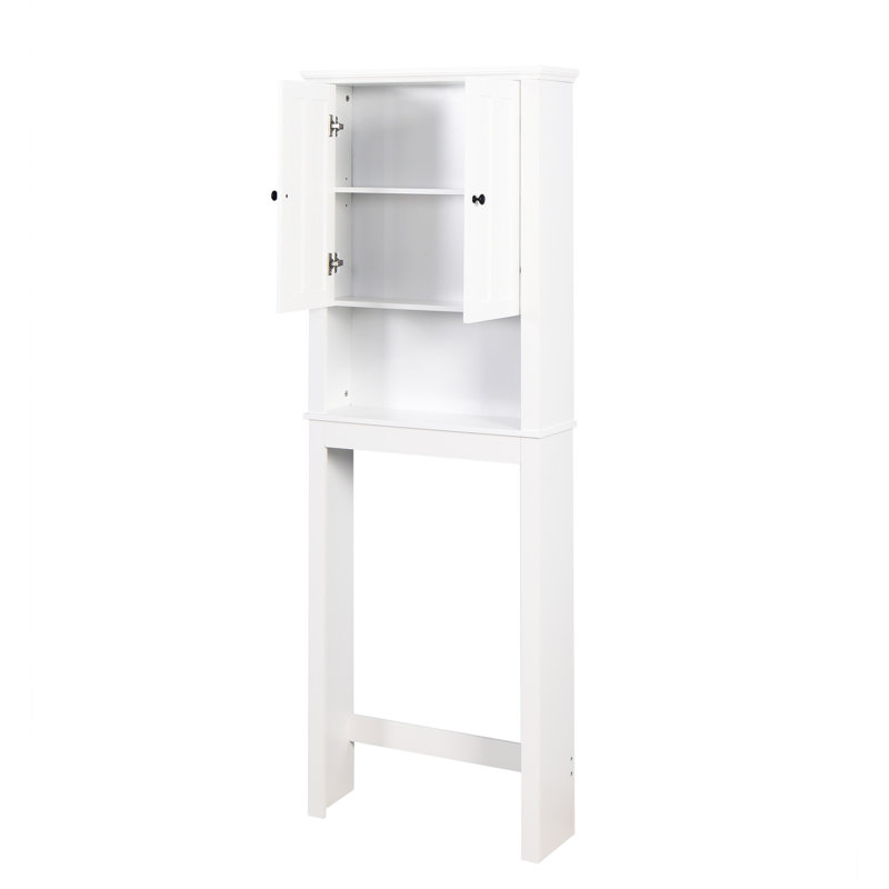 Bathroom Shelf Over Toilet - Elegant, Adjustable Shelf, White, 22.93X7.91X65.82 Inch Storage Unit ,