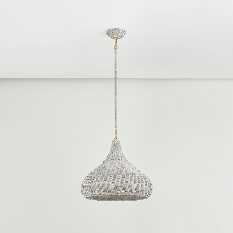 Luminaire suspendu Hampstead en laiton vieilli, 15W, H 17,75 po x l 20 po x P 20 po