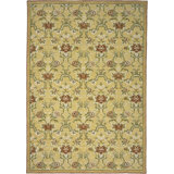 Hand-Knotted High-Quality Gold and Green Area Rug
