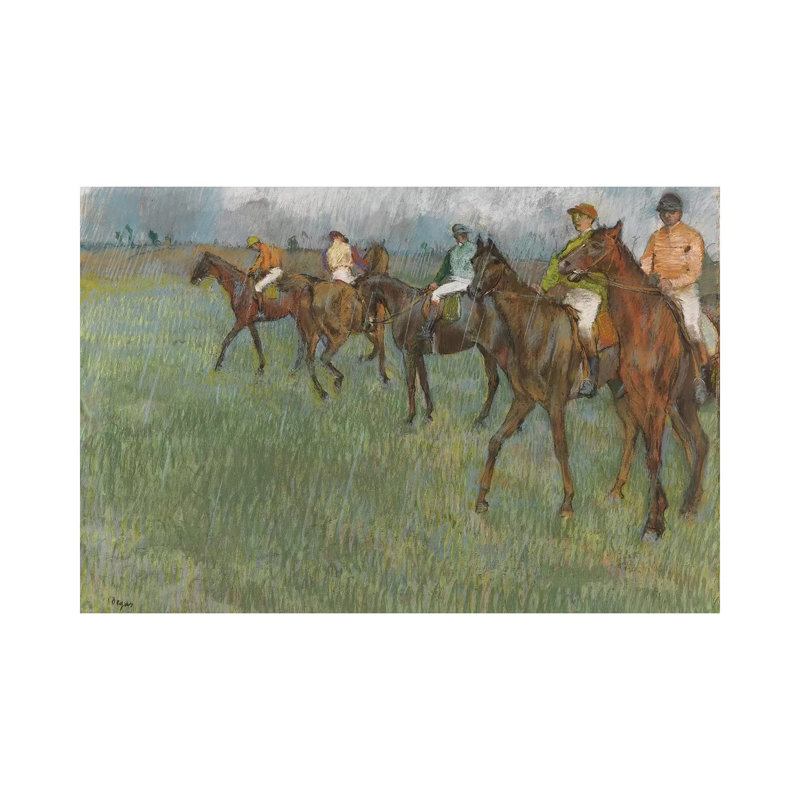 Jockeys in the Rain, c.1886 by Edgar Degas - 1 Piece Wrapped Canvas Painting, 30.48 cm H x 45.72 cm W
