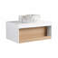 Meuble-lavabo flottant de 30 pouces avec vasque ronde et tablette ouverte-129865314