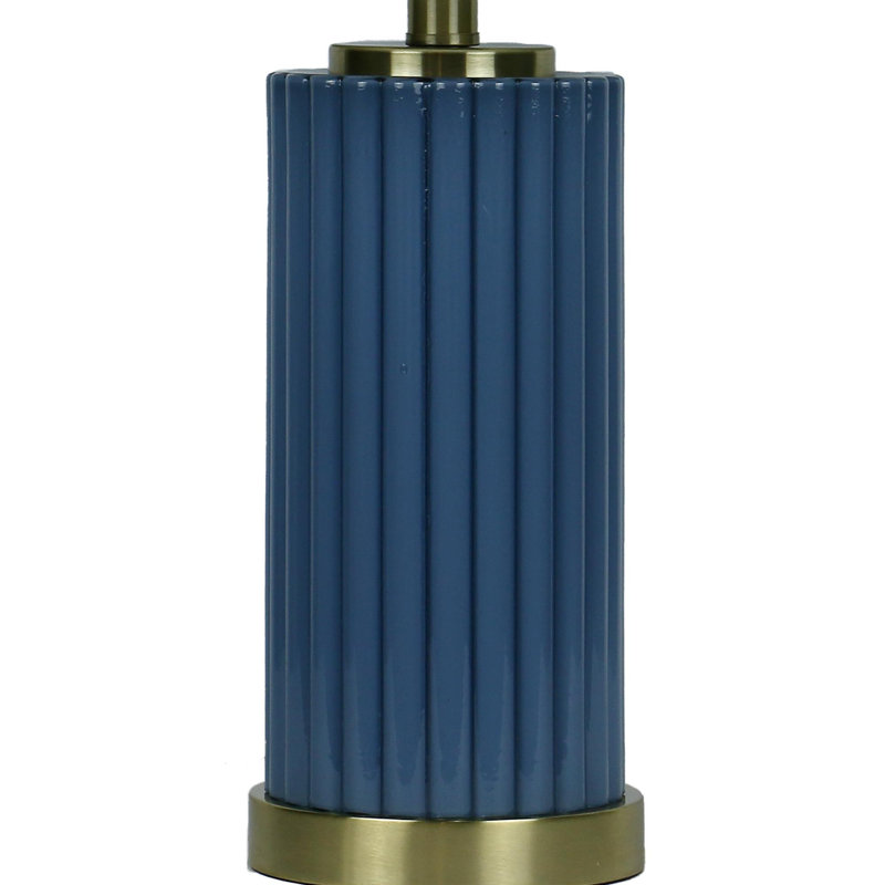 Lampe de table architecturale en verre cylindrique, Bleu