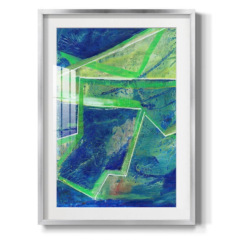«GeometricInCoolIP Remise», reproduction encadrée, H 28,5 po x l 20,5 po, Argent argent