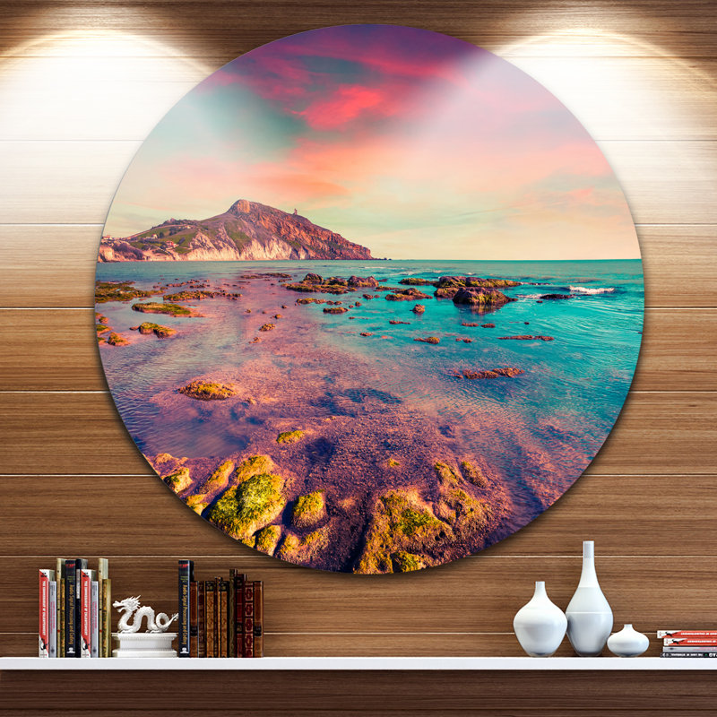 «Risa Giallonardo Beach Colorful Sunset», impression, Métal, H 23 po x l 23 po x P 1 po