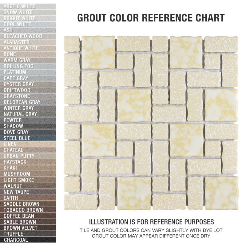 Academy Random Sized Straight Edge Porcelain Versailles Mosaic Wall & Floor Tile, Gold/White