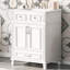 Meuble-lavabo moderne 24 po avec lavabo en céramique, base en bois massif et cadre de compartiment de tiroir dissimulé 24 po, charnières à fermeture douce
