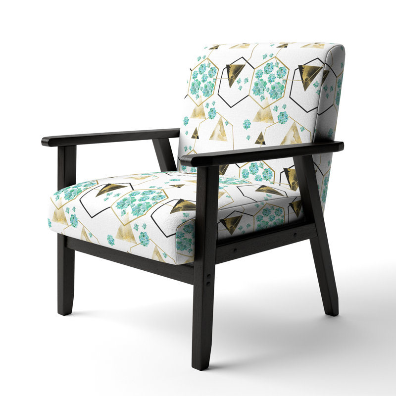 Fauteuil d'appoint rembourré à motif géométrique Triangles